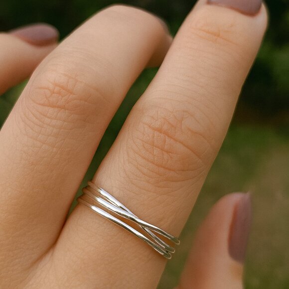 Sterling Silver Fidget Ring – Anxiety Spinner Ring – Minimalist Worry Ring - Picture 2 of 4